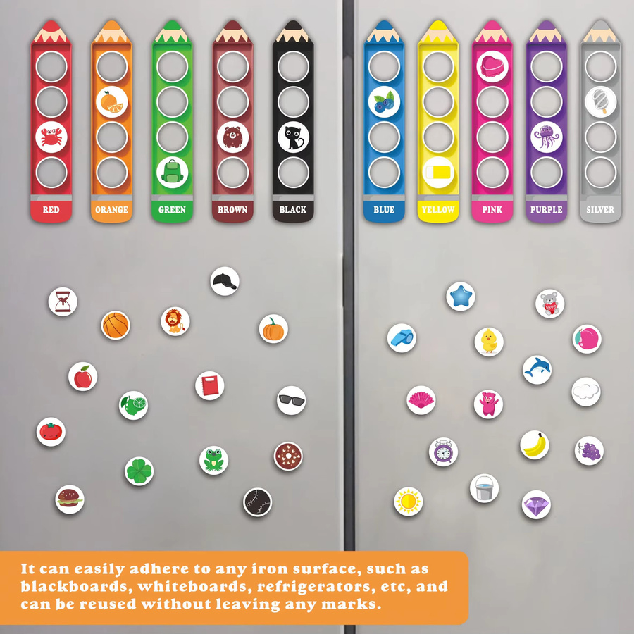 Magnetisches Wortkarten-Set in 10 Farben als Lernwerkzeug zum Sortieren und Zählen für Kinder - Bild 2