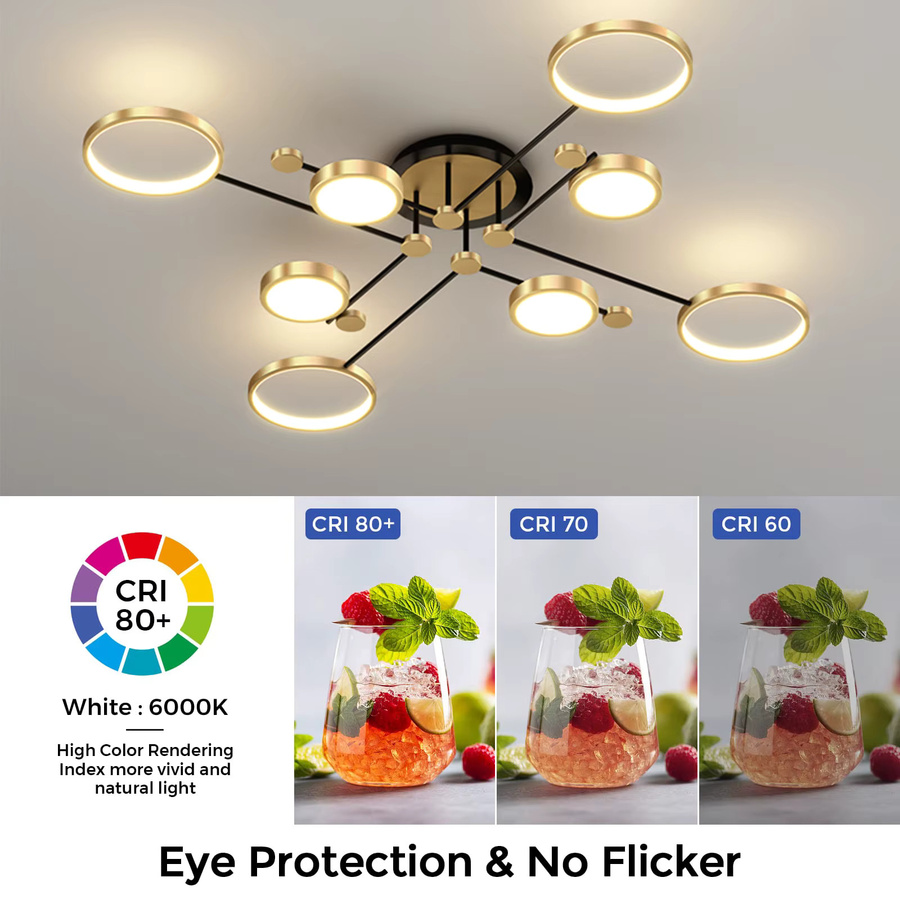 Moderner LED Kronleuchter von IRALAN in Gold für Wohnzimmer und Schlafzimmer - Bild 3
