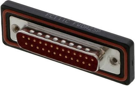 Molex D-SUB Steckverbinder 1731100008 mit 25 Polen und Lötkelch in Rot und Schwarz - Bild 1