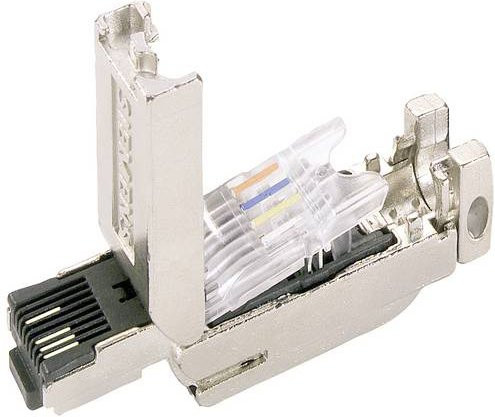 Siemens IE FC RJ45 Steckverbinder 180 Grad Cat.5 Ethernet LAN Datensteckverbinder 6GK1901-1BB10-2AA0 Silber - Bild 1