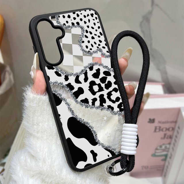 Schützende Silikon-Handyhülle im Leoparden-Design mit Lanyard für Samsung Galaxy S26 Ultra, S25 FE, S24 und S23 in Multicolour - Bild 1