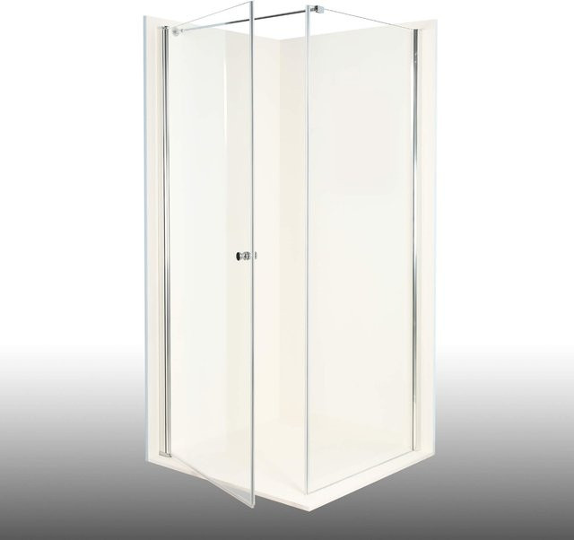 Duschkabine Vital 2 Kombination mit Drehtür links und Duschwand rechts, Farbe Transparent/Silber, B/T/H: 900 x 975 x 2000 mm - Bild 1