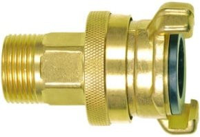 GEKA Schlauchstück SD aus Messing in Gold mit 1 Zoll Anschluss - Bild 1