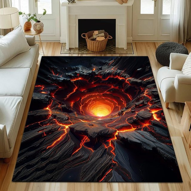 Moderne Illusion Fußmatte Lodestar mit 3D-Visuellen Effekten und abstraktem geometrischem Muster, Mehrfarbig, B/T: 120 x 80 cm - Bild 1