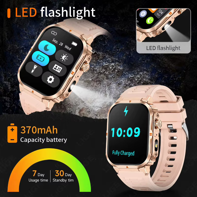 LIGE Smartwatch, Schwarz, Silikon, Damen, Männer - Bild 2