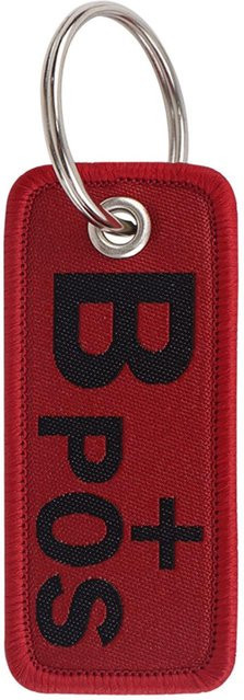 Schlüsselanhänger Blutgruppe, Gestickt, Black, Unisex - Bild 1