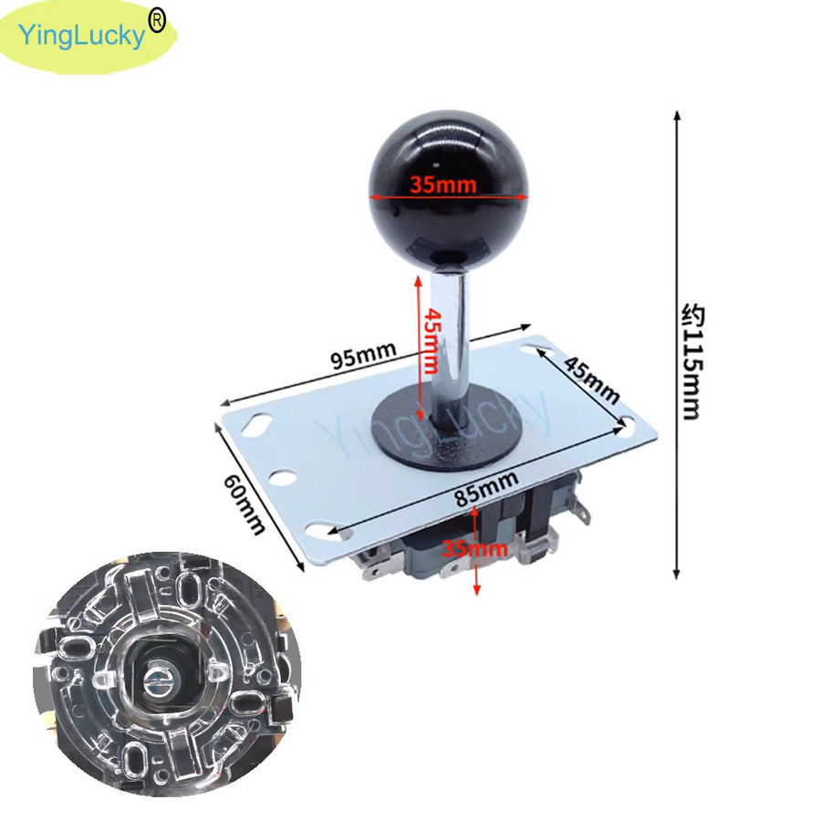 Sanwa Arcade DIY Kit mit Joystick und Push Buttons für PC und Raspberry Pi, USB Controller für Mame und Neo Geo, transparent/weiß/schwarz - Bild 2
