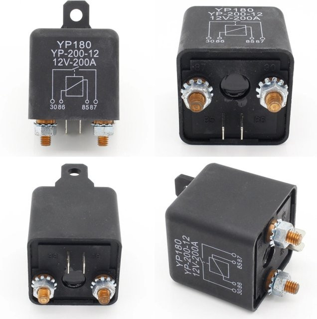 ELECAPITAL High Power Auto Relais 12 V DC 200A für Auto und Lkw in Schwarz - Bild 1