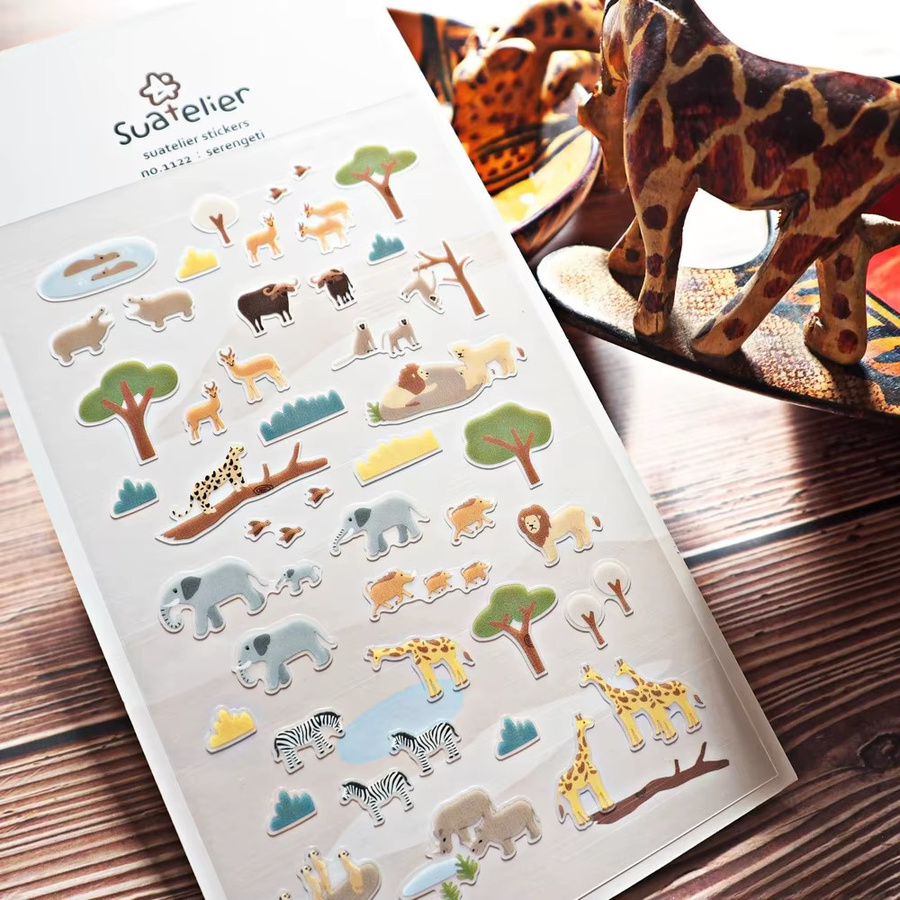 Suatelier Land Tiere PVC Aufkleber für Scrapbooking und Journaling, Mehrfarbig - Bild 2