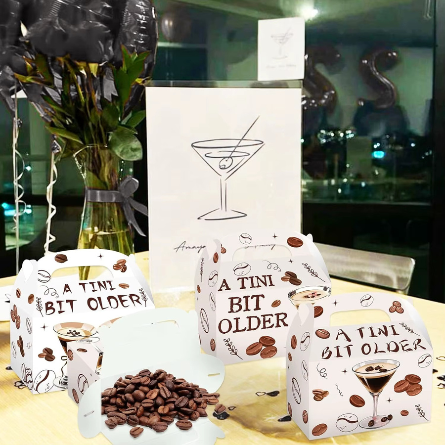 LaVenty 12-teiliges Espresso-Martini Partygeschenkset aus Papier für Geburtstage und Erwachsene - Bild 4
