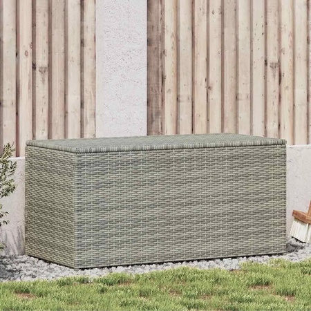 Furnicato Gartenbox aus Poly Rattan in Grau mit pulverbeschichtetem Stahlrahmen, B/T/H: 100 x 50 x 50 cm