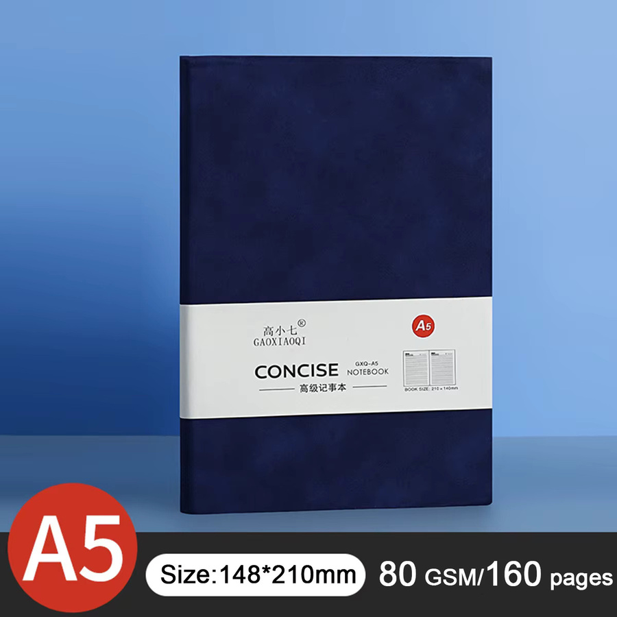 DOT DING Retro Notebook A5 mit weicher Kunstleder-Abdeckung, liniertes Notizbuch in Grau oder Blau - Bild 6