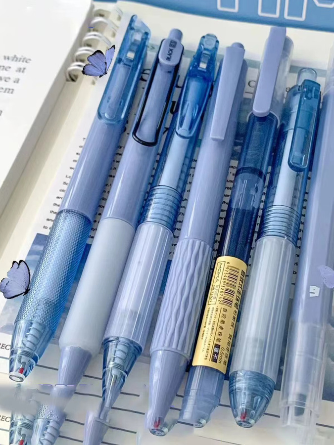 7er Set Schnell trocknende Brush Pens in Schwarz und Grau für Schüler und Studenten - Bild 2