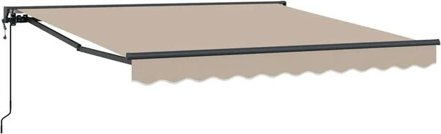 vidaXL Einziehbare Markise Beige aus Polyester und Metall mit Wandhalterung B: 350 cm, T: 250 cm - Bild 1