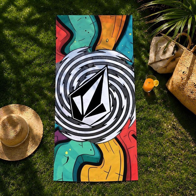Volcom Mikrofaser Handtuch Schnelltrocknend und Saugfähig, Multicolour, B/H: 60 x 35 cm - Bild 1
