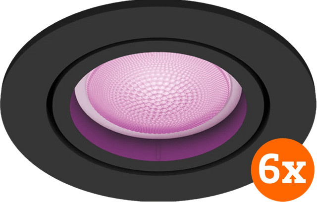 Philips Hue Centura LED Einbaustrahler rund Schwarz Multicolour 6er-Pack - Bild 1