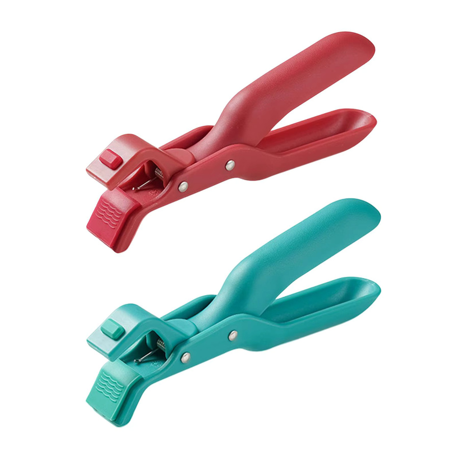 Kesoto Topf- und Pfannengreifer aus Kunststoff in Rot und Türkis, Küchen-Plattengreifer und Zange für Ofen und Mikrowelle, Breite: 15,5 cm, Tiefe: 8,0 cm - Bild 1