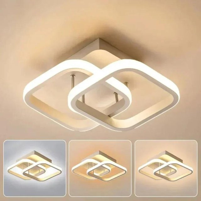 Moderne LED-Deckenleuchte in Weiß für Flur, Badezimmer und Wohnzimmer mit Up-and-Down-Lichteffekt - Bild 1