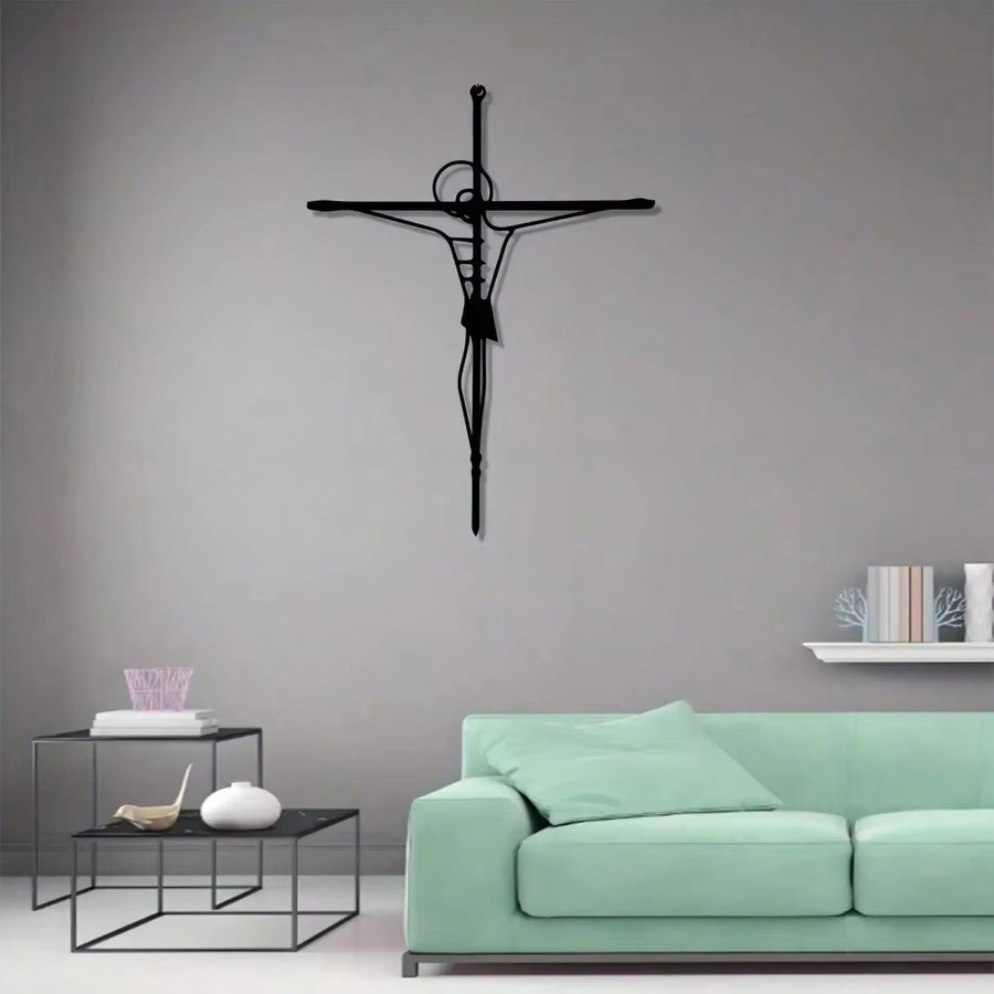 CIFBUY Vintage Eisen-Kruzifix Wanddekoration in Schwarz - Bild 2