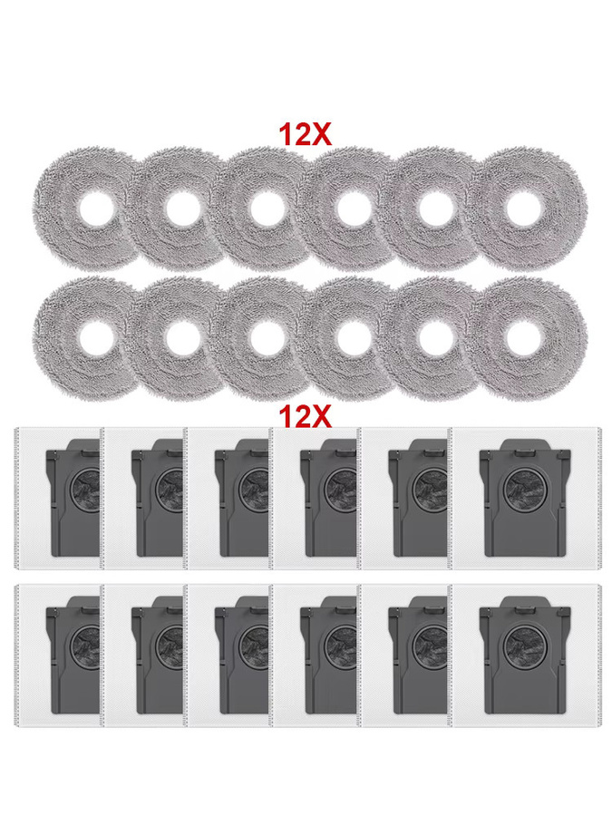 Dreame Ersatzteil-Set mit Staubbeuteln und Wischtüchern in Weiß für X30 X40 X50 Ultra S10 S30 Pro Ultra L10s Pro Ultra L40S Pro Ultra L50 Pro Ultra Staubsauger - Bild 3