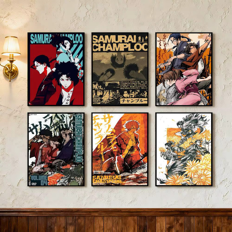 Vintage Samurai Champloo Anime-Poster als Kunstdruck in Mehrfarbig, Rechteckiges Papierposter zur Wanddekoration - Bild 3