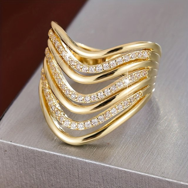 YoYo Ring, Gold, Zirkonia, Damen - Bild 1