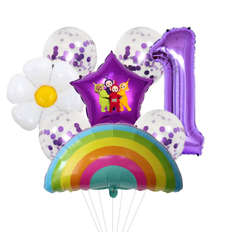 Teletubbies Jumbo-Ballon-Set von Bandai mit bunten Folien- und Latexballons für Kindergeburtstage - Bild 2