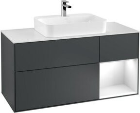 V&B Waschtischunterschrank Finion in Mattblau lackiert, Breite: 120 cm, Tiefe: 50,1 cm, Höhe: 50,1 cm - Bild 1