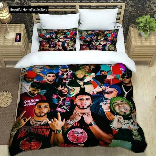 Anuel AA Bettwäscheset Multicolor, 3-teiliges Bettwäscheset mit Bettbezug und Bettdecke, Single Größe B: 135 cm, L: 200 cm - Bild 1