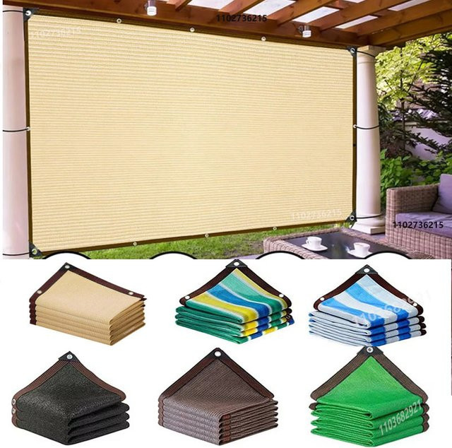 UV-Schutz Sonnenschutznetz aus HDPE für Garten, Balkon und Schwimmbad in Grün oder Beige - Bild 1