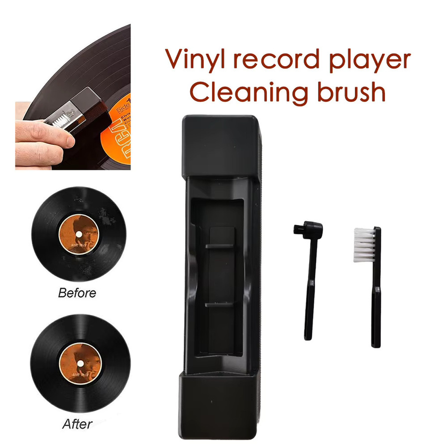 Shunmaii Antistatische Schallplattenreinigungsbürste in Schwarz zur Staubentfernung für Vinyl-Plattenspieler - Bild 5