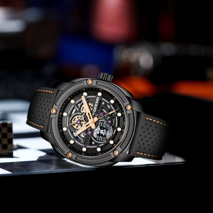 Deesio Chronograph, Automatik, Edelstahl, Schwarz, Herren - Bild 2