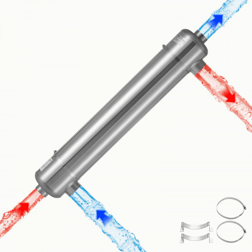 VEVOR Schwimmbad Wärmetauscher aus Edelstahl in Silber, 105,5 kW Pool-Wärmeübertrager für Spa und Heizungssysteme - Bild 1