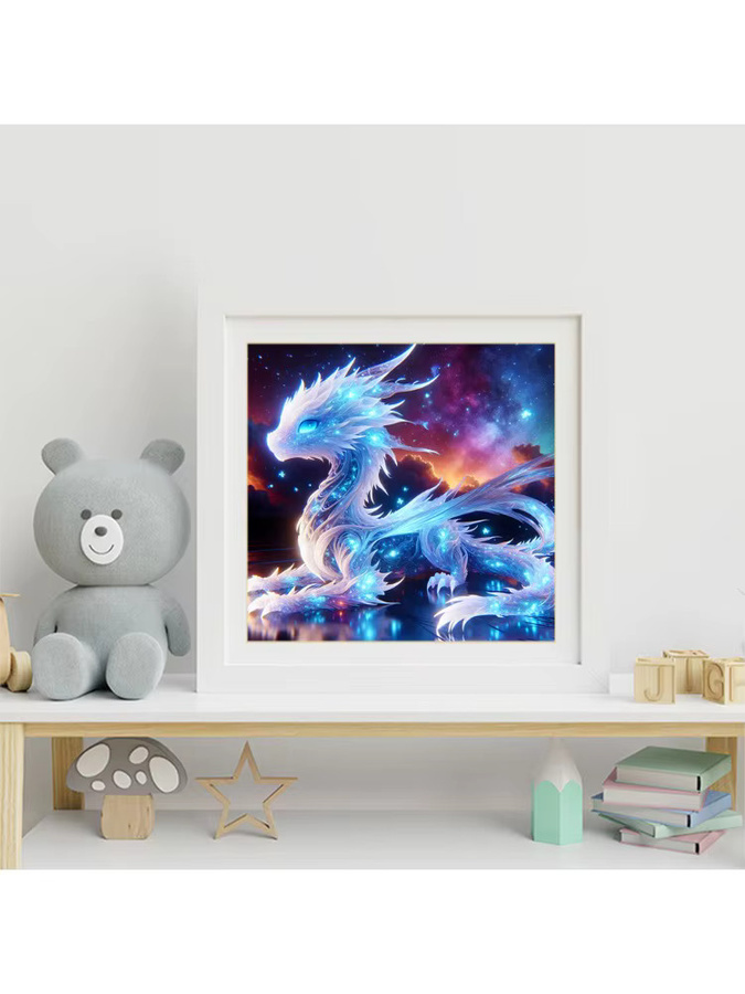 Evershine Diamant-Gemälde Drache DIY Mosaik-Kunstset mit quadratischen Strasssteinen B/H: 20 x 20 cm - Bild 3