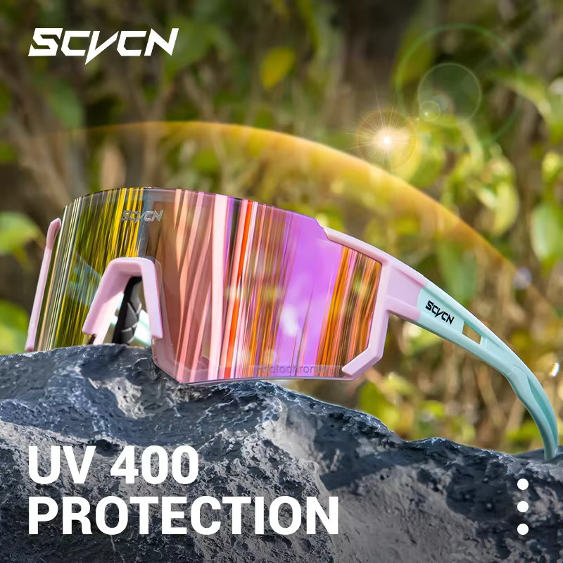 SCVCN Sportsonnenbrille, Photochrome, Unisex, Vollrand, Kunststoff - Bild 4