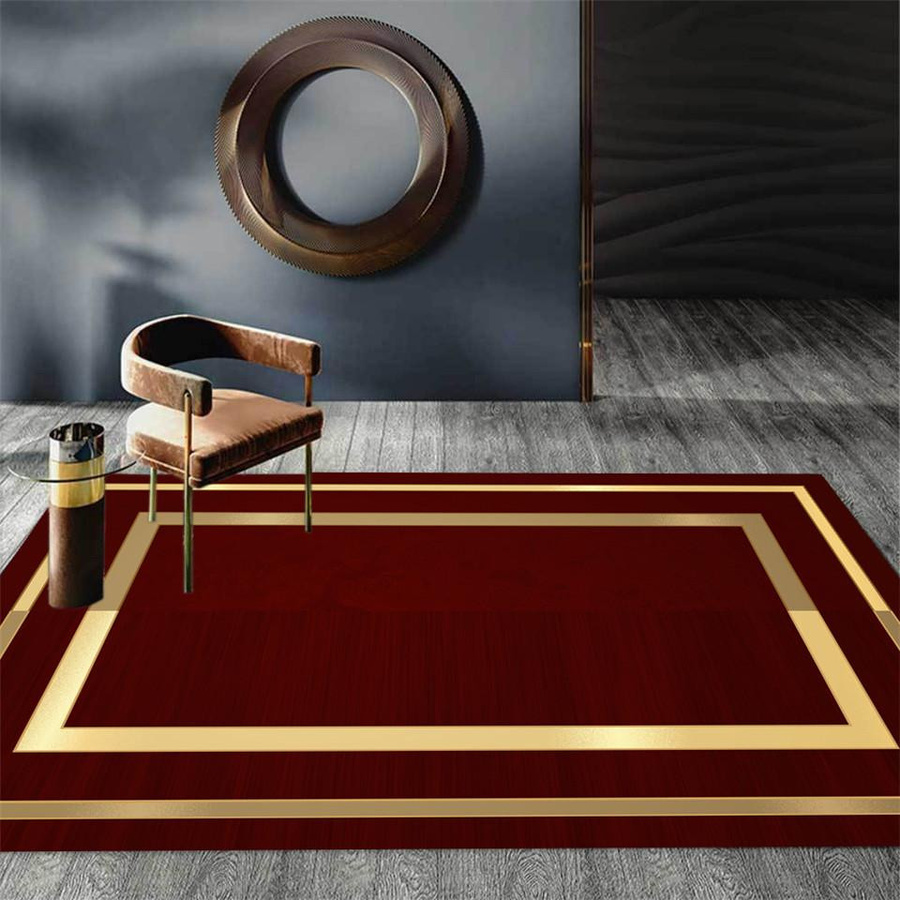Yiran Furniture Teppich in Weinrot mit goldenem Rand, rutschfest und waschbar, B/T: 60 x 90 cm - Bild 2