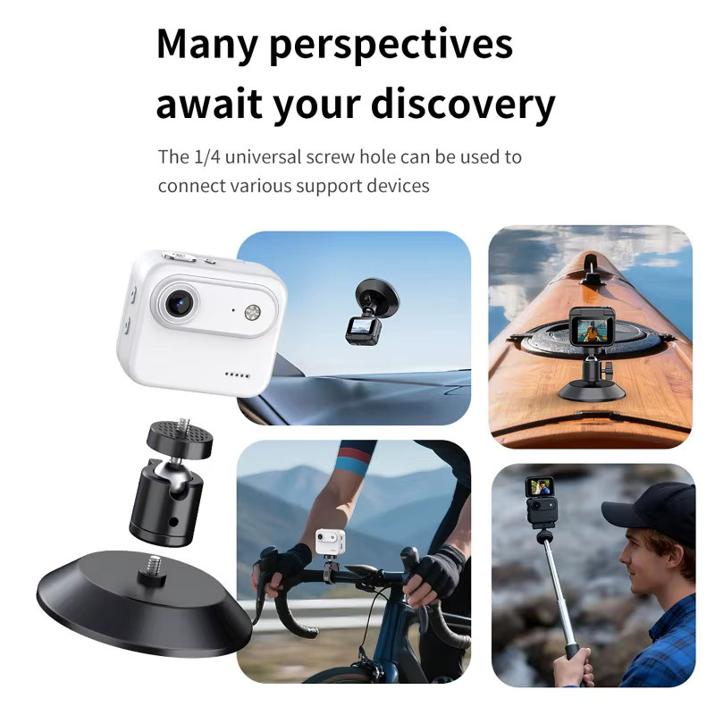 luxuglow Y360 Action Camera mit 4K Ultra-HD Aufnahme, Klappbildschirm und Anti-Shake Funktion für Vlogs, erhältlich in Schwarz oder Weiß - Bild 3