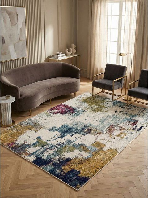Moderner Teppich Kadima Design LODI-Padana, abstrakt, bunt, B/B: 120 x 170 cm - Bild 1