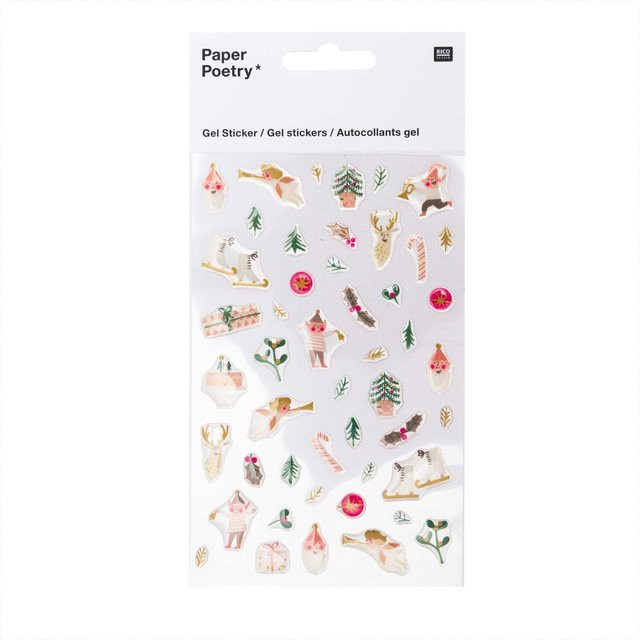 Rico Design Paper Poetry Gelsticker Jolly Christmas in Pastell - Bild 1