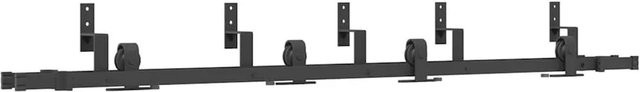 vidaXL Schiebetürbeschlag-Set aus Stahl in Schwarz Matt mit 213,5 cm Schiene - Bild 1