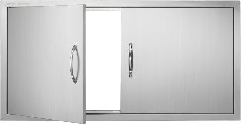 VEVOR Grill-Zugangstür aus Edelstahl als doppelte Außenküchentür für Grillinseln und Grillstationen, B/H: 1067 x 534 mm - Bild 1
