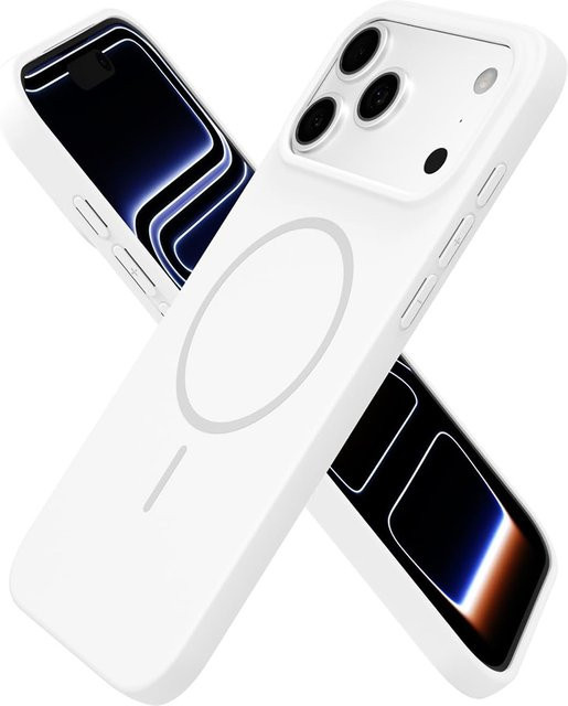 NYFundas Silikonhülle mit MagSafe für iPhone 11 bis iPhone 17 Pro Max, magnetische und schlanke Handyhülle in Pink oder Weiß - Bild 1