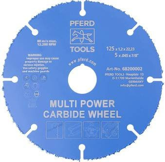 PFERD Trennscheibe POS MULTI POWER CARBIDE WHEEL DS für Metall und Stahl, Blau, Durchmesser: 125 mm, Breite: 1,2 mm, Bohrung: 22,23 mm - Bild 1