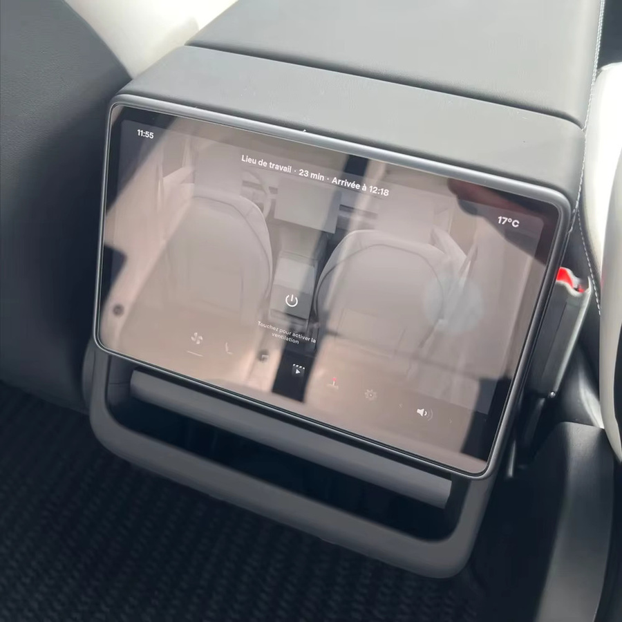 DUTRIEUX Schutzfolie aus gehärtetem Glas für die hintere Mittelkonsole für Tesla Model Y Juniper 2025 2026 und Model 3 Highland 2024 2025, transparent - Bild 2