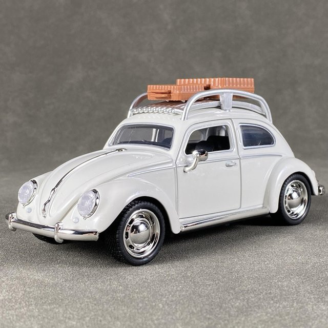 Volkswagen Käfer Reiseversion, Kompakter Limousinen-Legierungs-Druckgussmodellauto, 1:32, mit Ton und Licht, weiß, ab 14 Jahre - Bild 1
