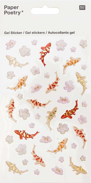Rico Design Paper Poetry Gelsticker Jardin Japonais Kois & Blumen - Bild 1
