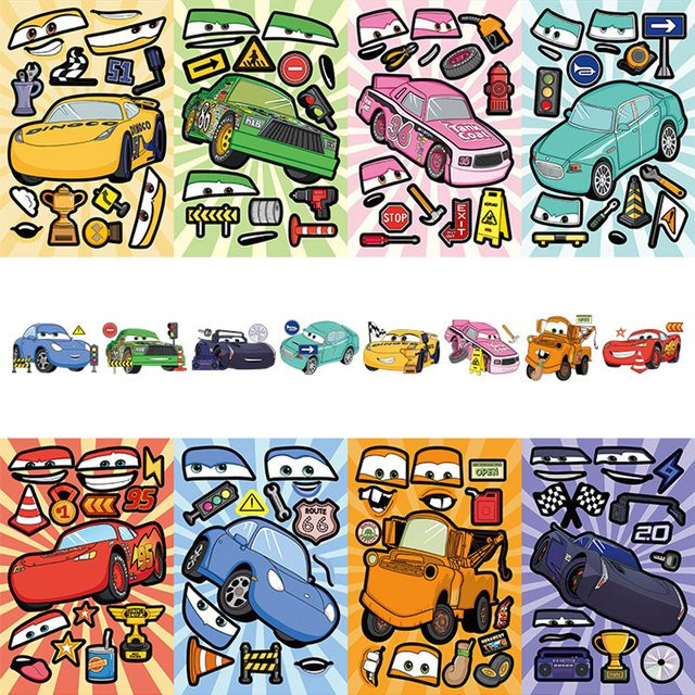 Disney Cars Lightning McQueen Puzzle-Aufkleber, 16-teiliges Set - Bild 1