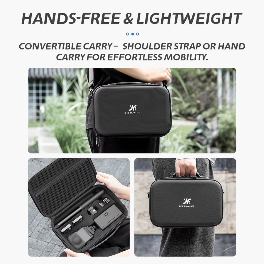 XFJI Tragetasche für DJI Osmo 360 Action Kamera, schwarze Aufbewahrungstasche und Reisehandtasche als Schutzbox für Kamera-Zubehör - Bild 3