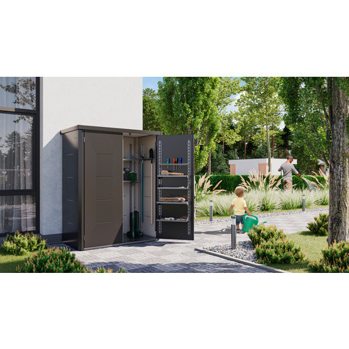 Telluria Gartenbox Giarmadio aus verzinktem Stahl in Anthrazit, B/H/T: 154 x 193 x 88 cm - Bild 3