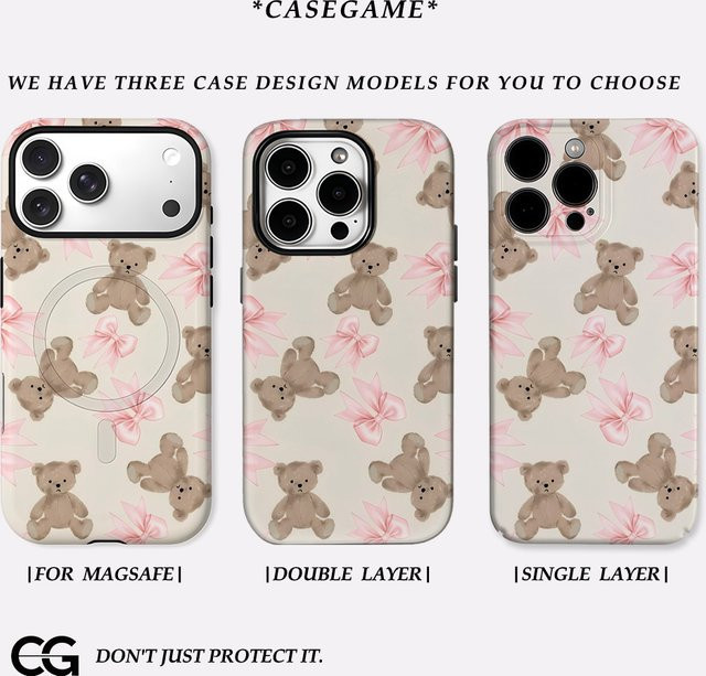 Teddy Bows Magnetische Handyhülle für iPhone 17 16 15 14 13 Pro Max Plus, robuste doppelschichtige Hülle, Multicolour - Bild 1